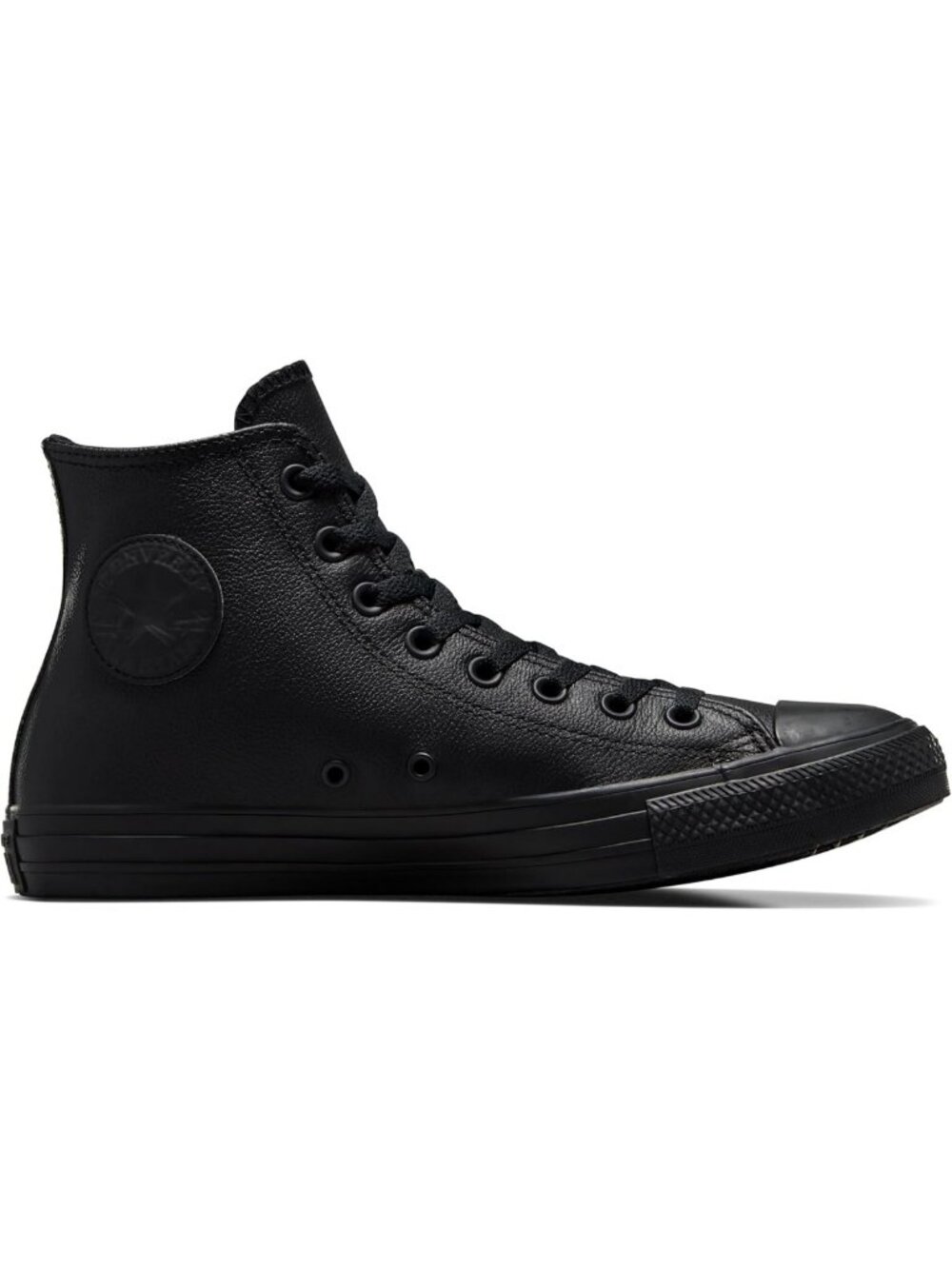 Stylish Black Mono Leather High-Top Sneakers for Men’s 8, Women’s 10 - Trendy